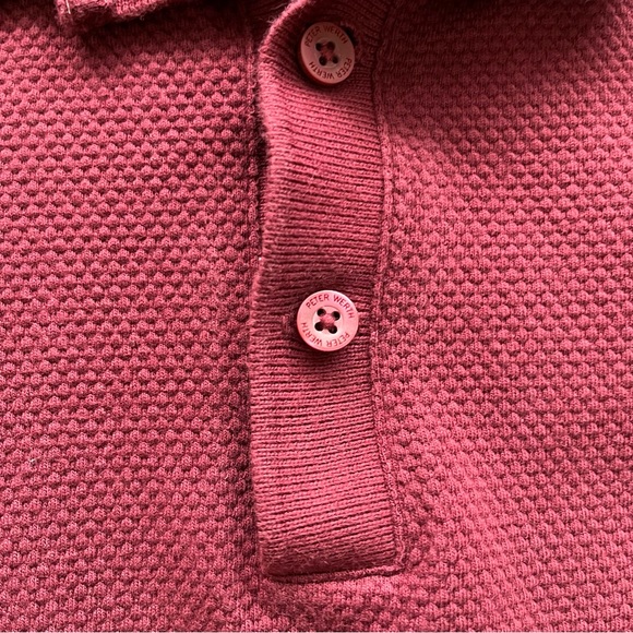 Peter Werth London Polo Collared Pullover Short Sleeve Shirt Maroon Large - Picture 4 of 11